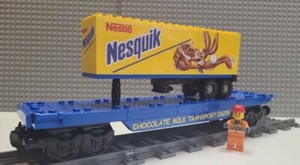 Custom Train Nesquik w/Trailer Flat Car -PLEASE READ DESCRIPTION-