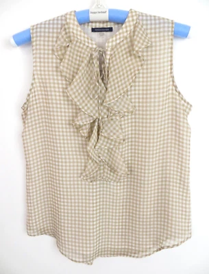 Camiseta sin mangas TOMMY HILFIGER para mujer texturizada transparente de poliéster a cuadros talla SP Foto 1 de 4