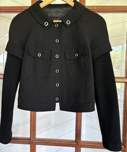 Derek Lam Jacket Women’s Size 6 Black Made In Italy Lana Wool - Picture 1 of 13