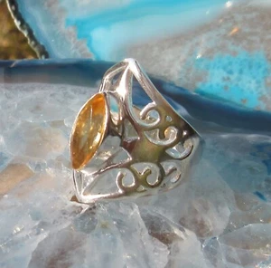 Ω Anello IN Gialli Citrino Segni Zodiacali Leone Argento Sterling 925 Tgl 17,5 - Foto 1 di 5