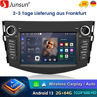 Carplay 2+64G Android 13 Autoradio Für Toyota RAV4 2006-2012 GPS Navi WIFI DAB+  - Bild 1 von 4