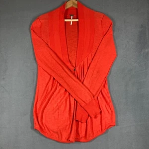 Free People Light weight Cardigan Women's Size XS Orange Button Front - Picture 1 of 7