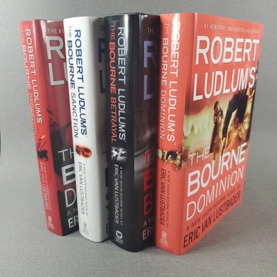 Eric Van Lustbader 4 Hardcover Book Lot Bourne Betrayal ~ Sanction ~ Deception - Image 1 of 4
