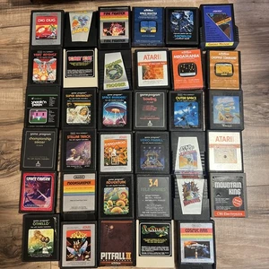 Atari 2600 Spiele Lot 35 Frogger E.T Donkey Kong Star Wars ungetestet Bulk - Bild 1 von 6