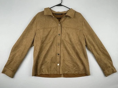 Chaqueta Colleen Lopez imitación gamuza marrón para mujer talla GRANDE Foto 1 de 4