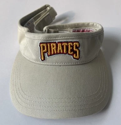 Y2K 复古匹兹堡海盗遮阳帽男式米色美国职棒大联盟棒球可调节  — 第 1/4 张图片