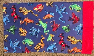 (JUEGO DE 2) Fundas de Almohada RANAS ÁRBOL Hechas a Mano Coloridas Selva Exótica, Usadas en Excelente Condición - Imagen 1 de 10