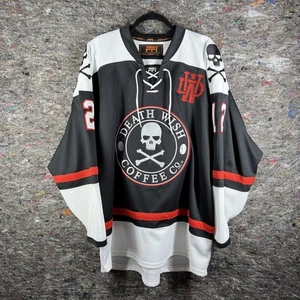 Death Wish Coffee Hockey Trikot Herren Large Skull Flow 12 Team Shirt schwarz rot - Bild 1 von 16