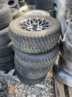 Set of OEM Club Car 12" Machined Gloss Black Athena Wheels with Tires 215/50-R12 - Image 1 of 4