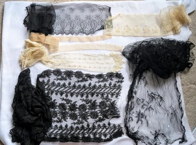 Samples of vintage  handmade lace. Ex teaching aids  - Image 1 of 4