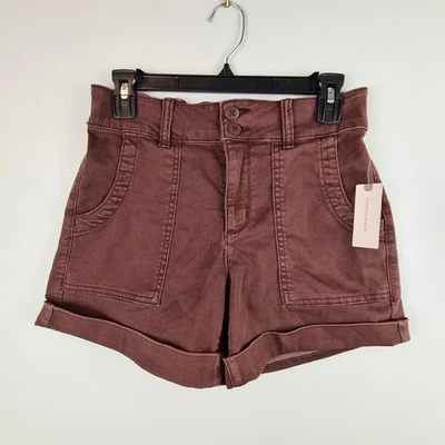 Pantalones Cortos Sanctuary Renegade Tiro Medio en Mesa Marrón Talla 27 Cintura Elástica Carga Foto 1 de 4