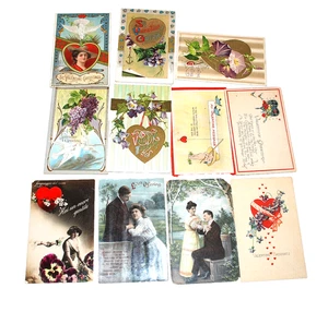 DÍA DE SAN VALENTÍN Postales en relieve Be My Valentine 1908 EE. UU. Alemania 29 Lote Mixto - Imagen 1 de 17