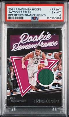 2021 PANINI NBA HOOPS RC REMEMBRANCE RELICS #RRJAY JAYSON TATUM PSA 6 - Image 1 of 2