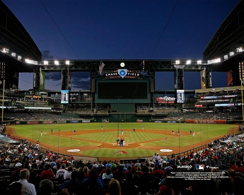 Chase Field Arizona Diamondbacks Unsigned Night Time General View Photo Cover