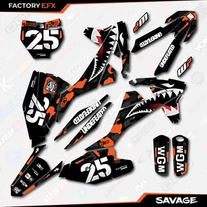 Black & Orange Savage Camo Graphics Kit fit KTM 16-18 sx sxf xc xcf 125 250 450 - Picture 1 of 5