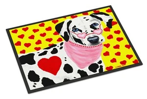 Caroline's Treasures AMB1116JMAT Hearts and Dalmatian Doormat 24x36 Front Doo... - Picture 1 of 4