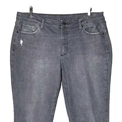 Sonoma Mujer Vaqueros Rectos Adaptables 16 Elásticos Gris Desgastado Gancho y Lazo Mosca Foto 1 de 4