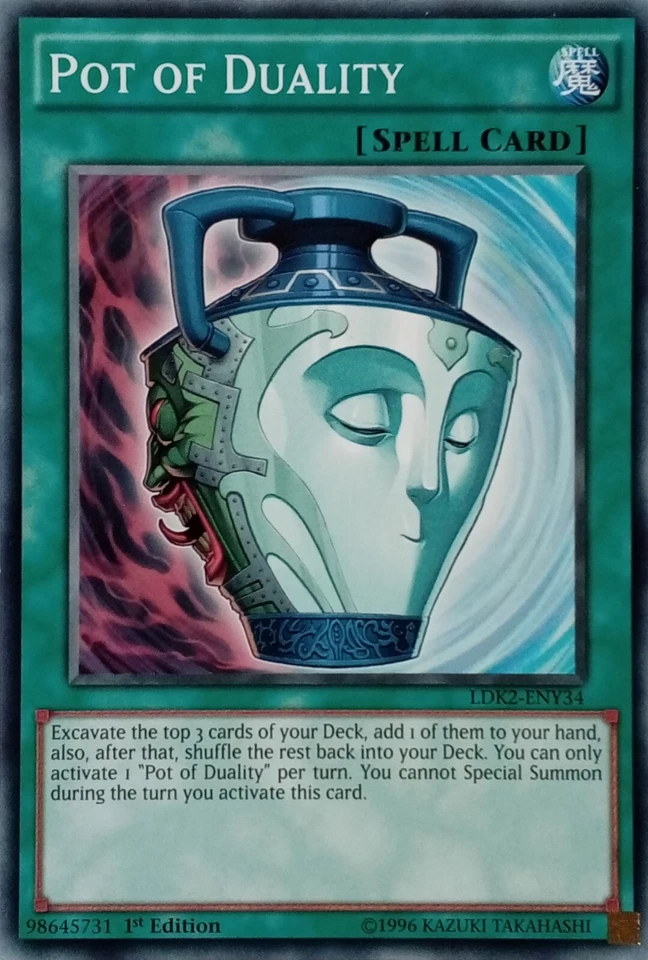 LDK2-ENY34 POT OF DUALITY COMMON 1ST EDITION YuGiOh CARD - Image 1 of 1