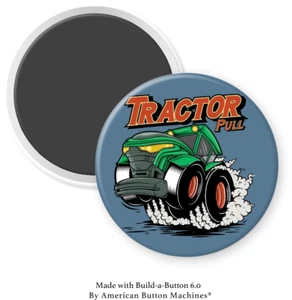 Traktor Zug 2,25" magnetische Rückseite Knopf Abzeichen - Bild 1 von 1