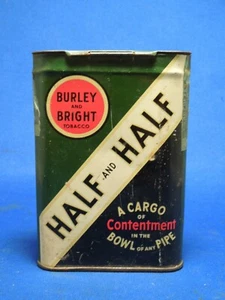 Vintage Burley & Bright Tobacco Half and Half Pocket Steel Tin - Empty - Picture 1 of 8