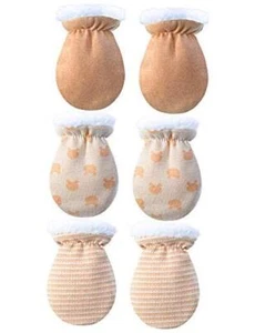 3 Pairs Newborn Mitten Gloves Baby Winter Mittens Warm Infant Cotton Mittens - Picture 1 of 7