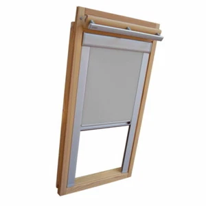 Sichtschutzrollo mit Schienen für Velux Dachfenster VL/VF/VT - grau - Bild 1 von 19