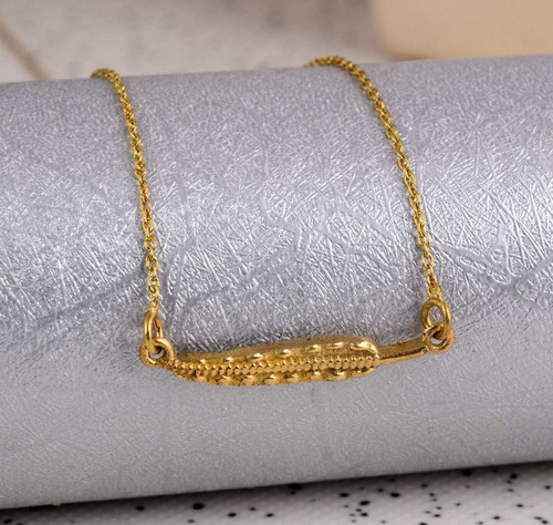 VETEMENTS Ciondolo foglia placcato oro 14 carati collana ciondolo foglia ciondolo fatto a mano REGALO