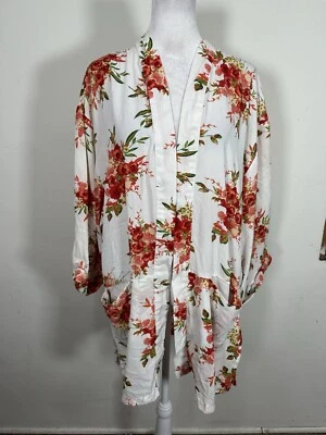 Chaqueta para mujer Ny Collection color blanco estampado floral manga 3/4 talla L Foto 1 de 4