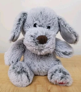 Walmart Gray Sitting Puppy Dog 6.5" Plush Red Heart Paw Brown Nose Soft - Imagen 1 de 11