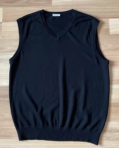 Balmain Paris Knit Tank Top Slipover Vest Jumper Size 2XL Black Mercerized Wool - Picture 1 of 8