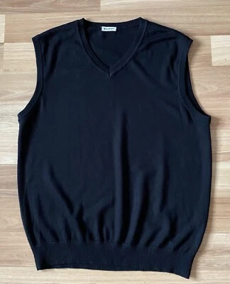 Balmain Paris Knit Tank Top Slipover Vest Jumper Size 2XL Black Mercerized Wool - Image 1 of 4