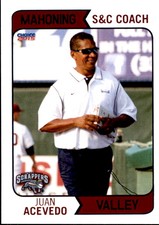 2015 Mahoning Valley Scrappers Choice #33 Juan Acevedo Strength Coach Card