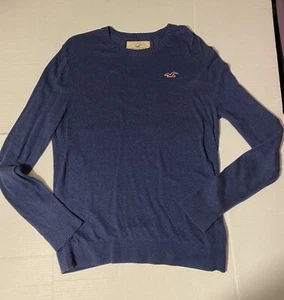 Hollister Talla Grande Hombre Azul Bordado Logo Suéter - Imagen 1 de 6