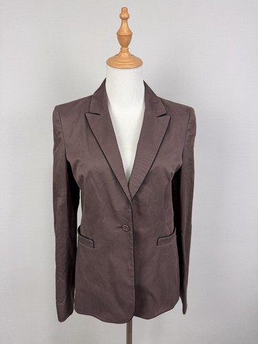 Giacca blazer classica rosso Valentino marrone business un bottone scollo a V taglia US 6