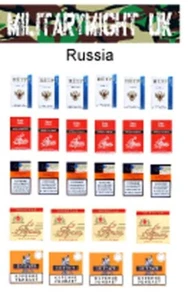 PAQUETES DE CIGARRILLOS RUSOS MODERNOS DIORAMA 120mm ESCALA 1/16 - 1/18 CASA DE MUÑECAS - Imagen 1 de 1