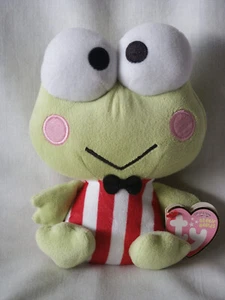 Peluche Ty Beanie Babies Keroppi la rana 6,5” Sario Hello Kitty con etichette 2010 - Foto 1 di 9