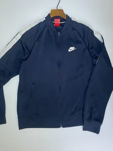 Mens Nike Full Zip Up Track Jacket Navy Blue Size Medium Training Gym Running - Picture 1 of 11