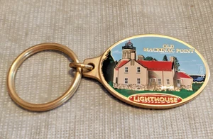 Old Mackinac Point Lighthouse Keychain, Mackinaw City, MI Souvenir Keyring Gift - Picture 1 of 3