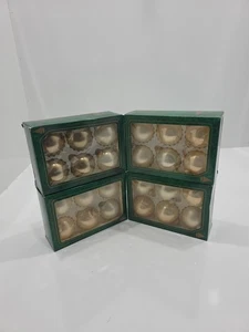 Natale di Krebs Palline Vetro Lucido Ornamenti Tiffany Oro Vintage Set di 24 - Foto 1 di 6