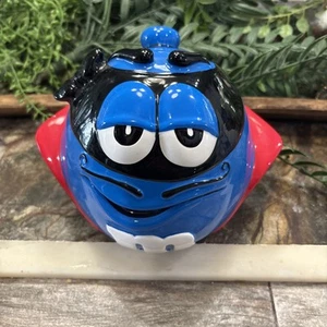 Blue M&M's Halloween Zoro Mask Candy Cookie Jar Complete Vintage - Picture 1 of 3