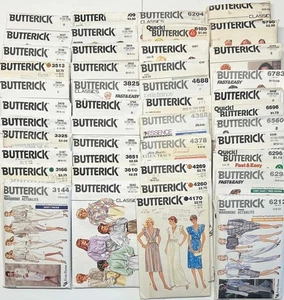Lot of 44 Butterick Patterns 1980s for Women Mixed Sizes Uncut - Picture 1 of 7