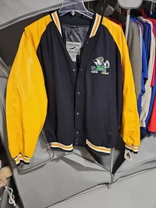 NOTRE DAME coat size large Steve & Barrys Varsity jacket Fighting Irish vintage - Picture 1 of 5