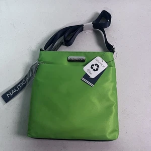 Bandolera/cartera Nautica de nailon para mujer (8x9,5x1,5 pulgadas), verde. ¡NUEVO! - Imagen 1 de 6