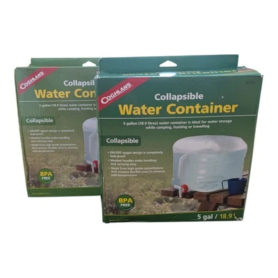 Набор из 2 складных контейнеров для воды Coghlan's, 5 галлонов - герметичные без бисфенола А - Изображение 1 из 4