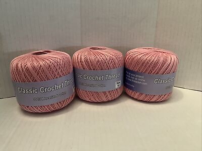 Classic Crochet Thread Size 10 Pastel Pink 3 Total • 6.77€