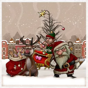 Navidad - paneles artesanales de tela Bad Santa & Friends en 100 % algodón o poliéster - Imagen 1 de 3