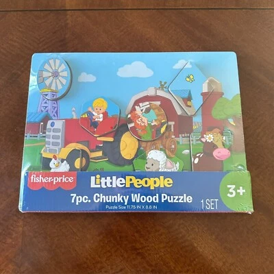 Wood Activities | Fisher Price Little People 7 Piece Chunky Wood Puzzle - Image 1 of 2