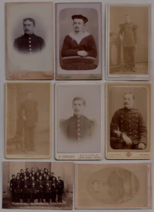 Lot de 8 CDV Militaires Vintage prints c. 1870-1895 - Picture 1 of 2