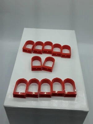 Lego Parts (12) ~ Red Window 1 x 2 x 2 2/3 with Rounded Top ~ No 30044 - Image 1 of 3
