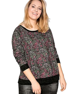 Sheego Plus Size 18 20 Paisley Animal Print SWEATSHIRT Top £53 Autumn Winter - Picture 1 of 3